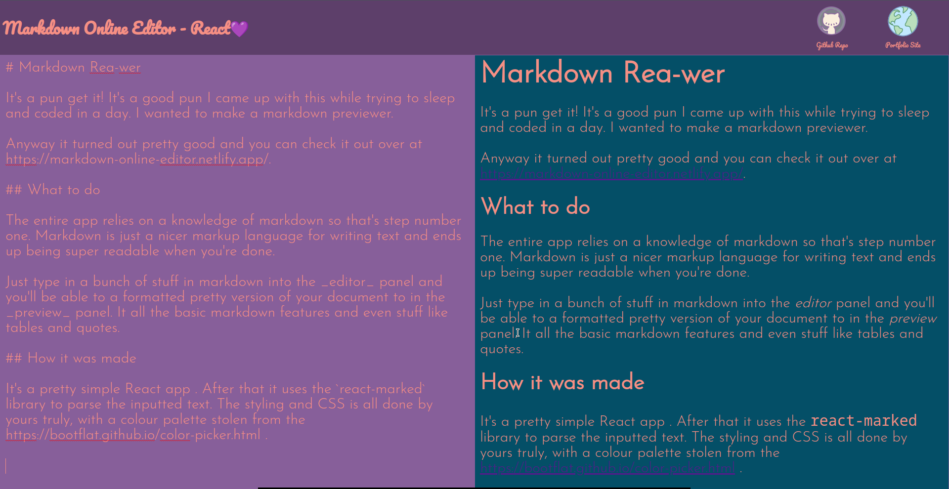 Markdown Rea-wer